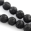 Natural Lava Rock Gemstone Round Bead Strands X-G-R285-6mm-06-1