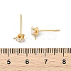 SHEGRACE Brass Clear Cubic Zirconia Square Stud Earring Findings XGR0103G-115G-3