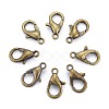 Antique Bronze Tone Zinc Alloy Lobster Claw Clasps X-E103-NFAB-1