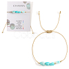 Chakra Adjustable Natural Amazonite Bead Braided Bead Bracelets UY1901-4-1