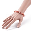 Natural Red Agate Chips Beaded Jewelry Set SJEW-JS01232-04-3