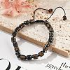 Adjustable Natural Tiger Eye and Non-magnetic Synthetic Hematite Braided Bead Bracelets BJEW-Z090-01K-1