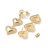 Clear Cubic Zirconia Heart Dangle Stud Earrings EJEW-P227-01G-2