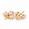 Brass Micro Pave Clear Cubic Zirconia Peg Bails KK-S360-065-NF-2