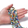 Flat Round Handmade Millefiori Glass Beads LK-R004-54-5