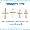 40Pcs 4 Styles Alloy Rhinestone Pendants FIND-ME0003-43-2