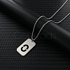 Rectangle with Hollow Out Letter 201 Stainless Steel Pendant Necklaces FS-WG34D20-06-1