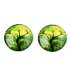 Half Round/Dome Tree Pattern Glass Flatback Cabochons for DIY Projects GGLA-Q037-25mm-M28-06-3