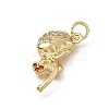 Brass Micro Pave Orange Cubic Zirconia Pendants CU-L001-13G-01-2