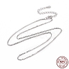 Anti-Tarnish Rhodium Plated 925 Sterling Silver Cable Chains Necklace for Women STER-I021-09P-5