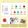 90Pcs 9 Colors Baking Paint Imitation Jade Glass Round Bead with Iron Pendants PALLOY-TAC0281-4