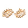 Brass Connector Charms with Clear Glass KK-B074-62G-2