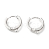 Brass Micro Pave Clear Cubic Zirconia Huggie Hoop Earring Findings EJEW-O107-01P-1