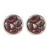 Flat Round with Mixed Gemstone Chip Beads Stud Earrings for Girl Women EJEW-JE04669-7