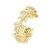 Brass Micro Pave Clear Cubic Zirconia Cuff Rings for Women RJEW-G345-01G-4
