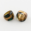 Handmade Gold Sand Lampwork Wide Band Rings RJEW-Q150-M14-B-2