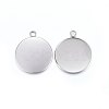 Tarnish Resistant 304 Stainless Steel Pendant Cabochon Settings STAS-P210-08P-1