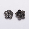 Brass Micro Pave Cubic Zirconia Bead Cap ZIRC-G122-50-RS-2