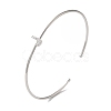 Rack Plating Brass Micro Pave Clear Cubic Zirconia Letter Open Cuff Bangles BJEW-A018-01P-J-1