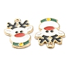 Christmas Theme Alloy Enamel Pendants ENAM-E010-02KCG-3