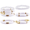 4Pcs 4 Style Acrylic Chunky Curved Tube Stretch Bracelet Sets BJEW-SW00074-06-1