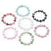 7Pcs 7 Colors Cross Acrylic Beads Stretch Bracelets for Women Men BJEW-JB11434-2