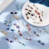 32Pcs 16 Styles Natural Mixed Gemstone Chip Connector Charms PALLOY-FH00095-4