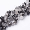 Natural Black Rutilated Quartz Beads Strands X-G-D295-8mm-1