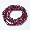 Electroplate Transparent Glass Beads Strands EGLA-A034-T6mm-F16-2