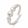 Non-Tarnish 304 Stainless Steel Flat Round Open Cuff Ring for Women RJEW-B027-10P-1