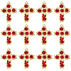 12Pcs Rack Plating Light Gold Alloy Rhinestone Pendants RELI-DC0001-01-1