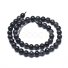 Natural Tourmalinated Quartz/Black Rutilated Quartz  Beads Strands G-D0003-C23-8MM-2