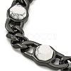 304 Stainless Steel & Natural Howlite Polygon Link Bracelets for Women BJEW-G717-16B-01-2