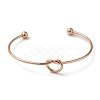Ion Plating(IP) 304 Stainless Steel Knot Cuff Bangles for Women BJEW-M233-04RG-1