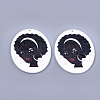 Printed Wooden Big Pendants WOOD-S050-10D-1
