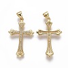 Brass Micro Pave Cubic Zirconia Pendants ZIRC-F115-05G-2