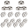 28Pcs 2 Style 304 Stainless Steel Wire Single Bolt & Double 2-post Cable Clamp FIND-GA0003-12-1