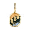 Brass Enamel Pendants KK-P283-26G-1