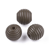 Painted Natural Wood Beehive Beads WOOD-S049-04B-01-1