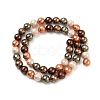 Faceted Round Shell Pearl Beads Strands BSHE-XCP0001-42-3