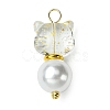 2Pcs Glass Beads Pendants PALLOY-JF03385-3