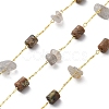 Natural Mixed Gemstone Chips & Column Beaded Chains CHC-C001-04G-1