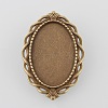 Vintage Alloy Brooch Cabochon Bezel Settings X-PALLOY-O038-28AB-NF-2