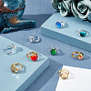 40pcs 2 Colors Adjustable Brass Ring Components and 40Pcs Glass Cabochons DIY-PH0002-70-5
