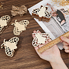 40Pcs Moth Unfinished Blank Wooden Pendants Set for Painting Arts AJEW-FH0006-65-3