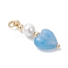 Natural Mashan Jade & Red Jasper & Sodalite & Rose Quartz & Howlite & Green Aventurine Pendants with Round Shell Pearl PALLOY-JF04996-4
