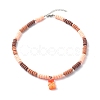Polymer Clay Beaded Necklaces NJEW-JN03585-02-1
