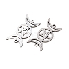 201 Stainless Steel Hollow Triple Moon Links Connector Charms STAS-I364-10P-2