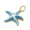 Brass Enamel Pendants KK-Q029-04G-04-3