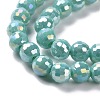 Electroplate Opaque Solid Color Glass Beads Strands X-GLAA-E036-10A-4